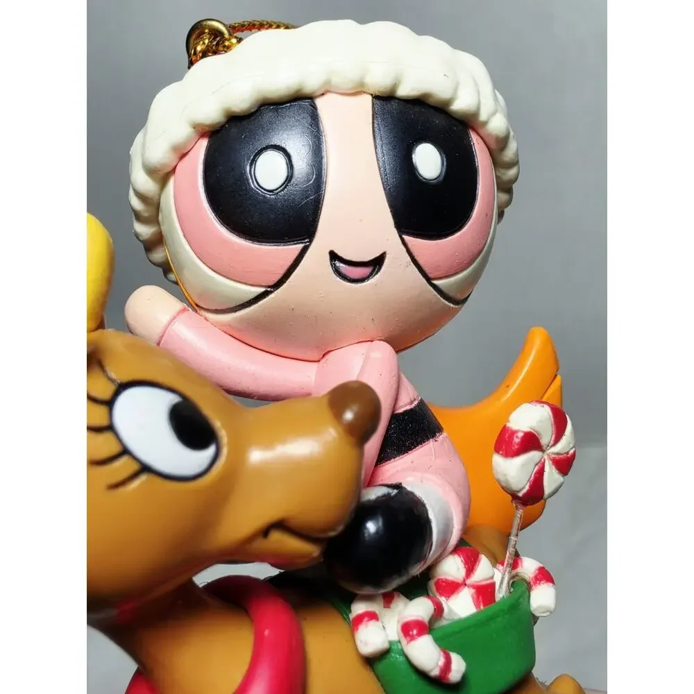 Powerpuff Girls Christmas Ornament Blossom Riding Reindeer Cartoon Network 2002